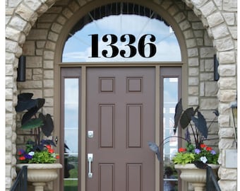 7" Front Door House Number Stickers, Metallic Gold Silver