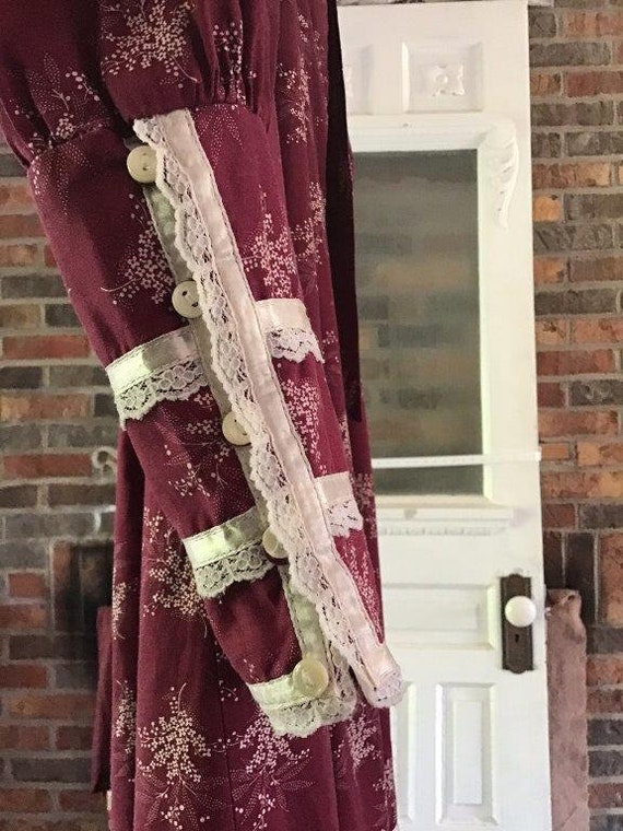 Vintage “Gunne Sax” midi, burgundy, romantic prai… - image 3