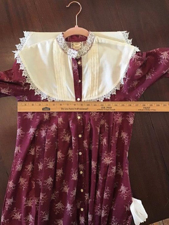 Vintage “Gunne Sax” midi, burgundy, romantic prai… - image 8