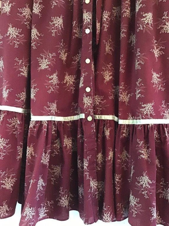 Vintage “Gunne Sax” midi, burgundy, romantic prai… - image 5