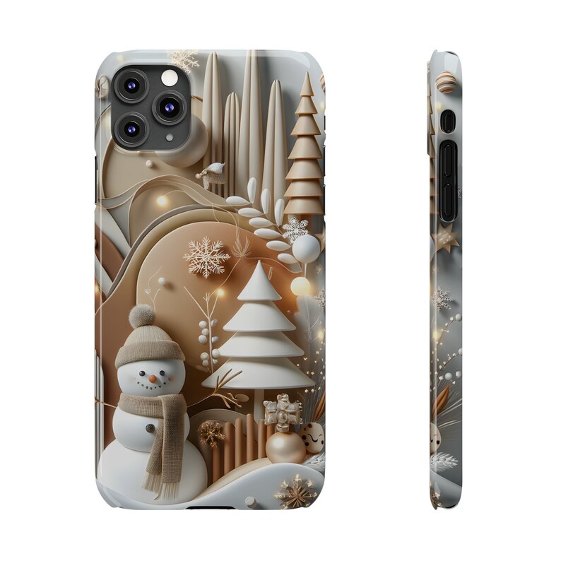 3D Christmas iPhone Case Cute Winter Xmas Cover Fit for iPhone Etsy