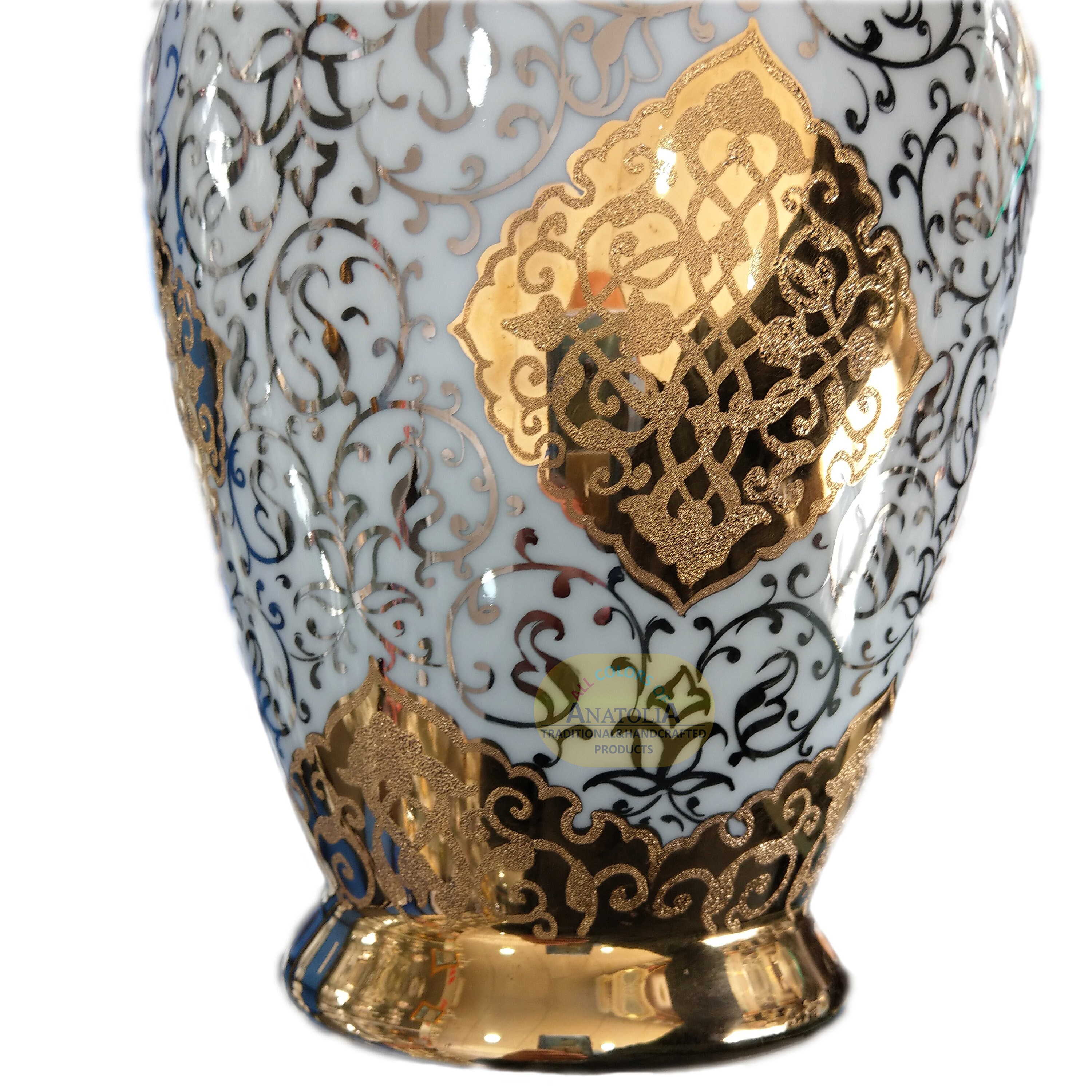 22Carat gold vase30cm Handmade Turkish Ceramic Vase Etsy