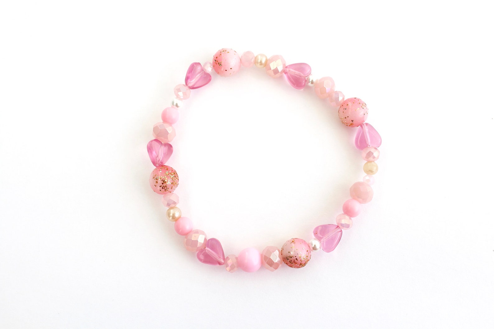 Soft & Sweet Light Pink Beaded Bracelet Pink Upcycled Bead | Etsy
