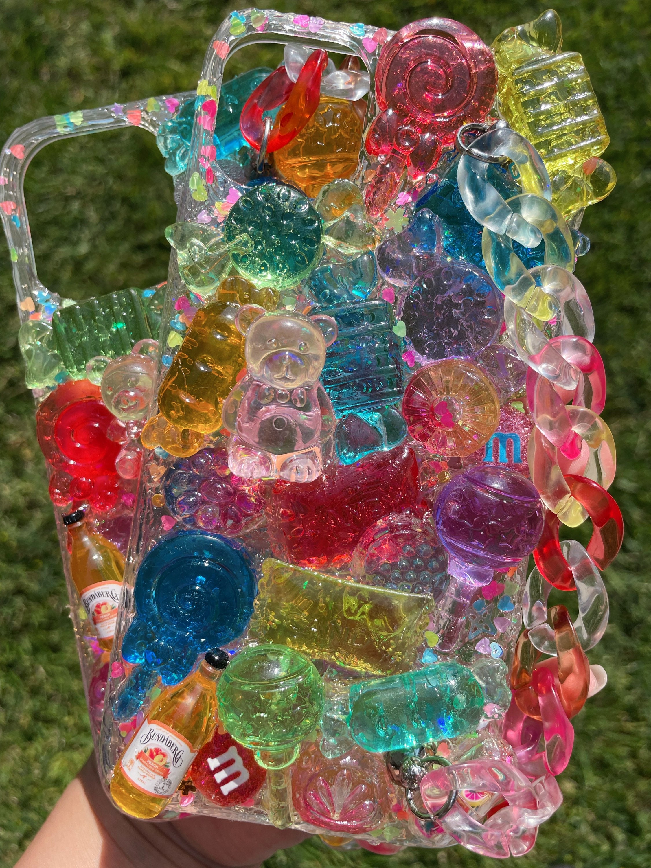 gummy bear and confetti jelly cream decoden phone case made to order Crystal candies Phone Cases