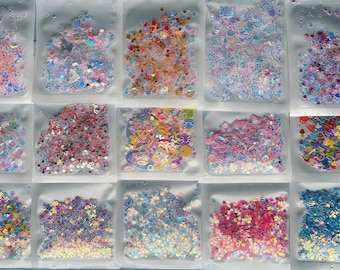Chunky Glitter Sequin Mix, Macaroon Color, Resin Crafts, Nail Art, 5g