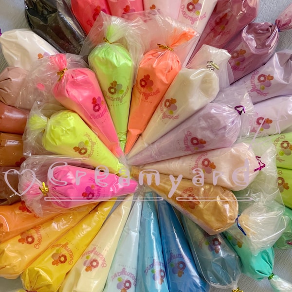 Decoden cream, 100g, Available in 50 colors, Clay based Deco Whipped Cream, With 1 piping tip, Phone case Decoration, DIY accessory, Craft