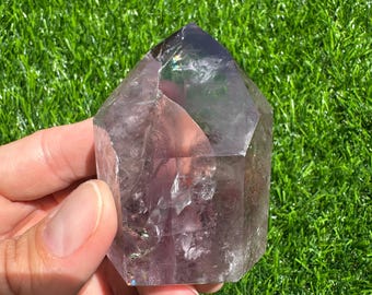 High Quality Amethyst Tower from Bahia, Brazil | Deep Purple Crystal with Ametrine | Ethically Sourced | Polished Point | Transparent Amethy
