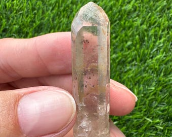 Rare Hematite Lemurian Quartz Point: Record Keeper Crystal, Minas Gerais