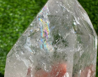 AA Grade Clear Quartz Tower: Ethically Sourced Crystal Point from Brazil