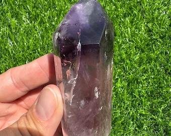High Quality Amethyst Tower from Bahia, Brazil | Deep Purple Crystal with Ametrine | Ethically Sourced | Polished Point | Transparent Amethy