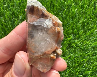 Raw Angel Phantom Quartz Point: Natural Amphibole Crystal, Ethically Sourced