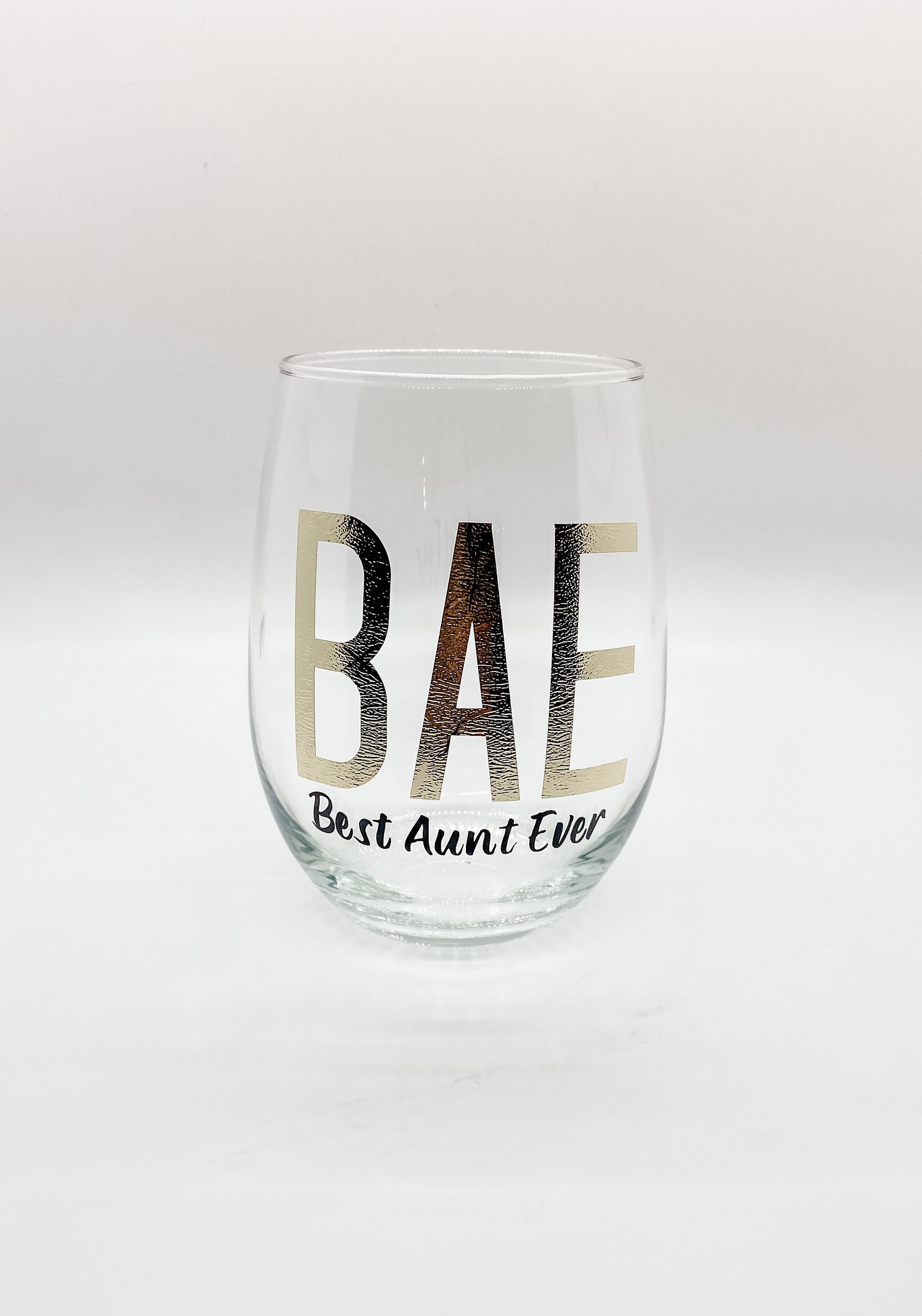 Best aunt ever auntie wine glass aunt gift bae wine glass Etsy