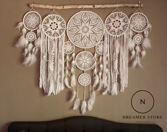 Traumfänger Wandbehang, Traumfänger verzieren das Kopfteil, Traumfänger Schlafzimmer Dekoration, Weihnachtsgeschenke, Boho Geschenke