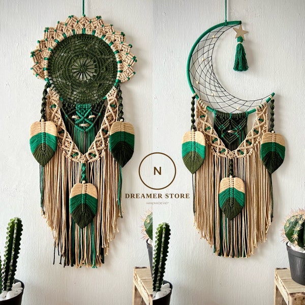 Traumfänger Makramee Sonne Mond Stern, Schlafzimmer Dekoration, Solar Haus Dekoration, Dekoration im Boho Stil, Geburtstagsgeschenk, Mutter Geschenk