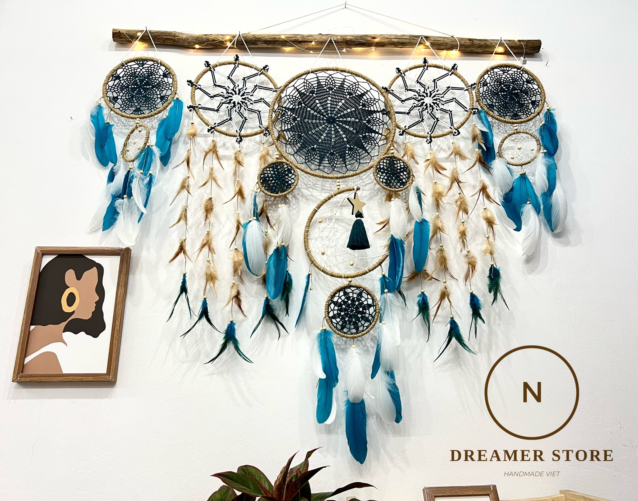 Dream Catcher Hanging by the Bed, Boho Dreamcatcher, Decorating