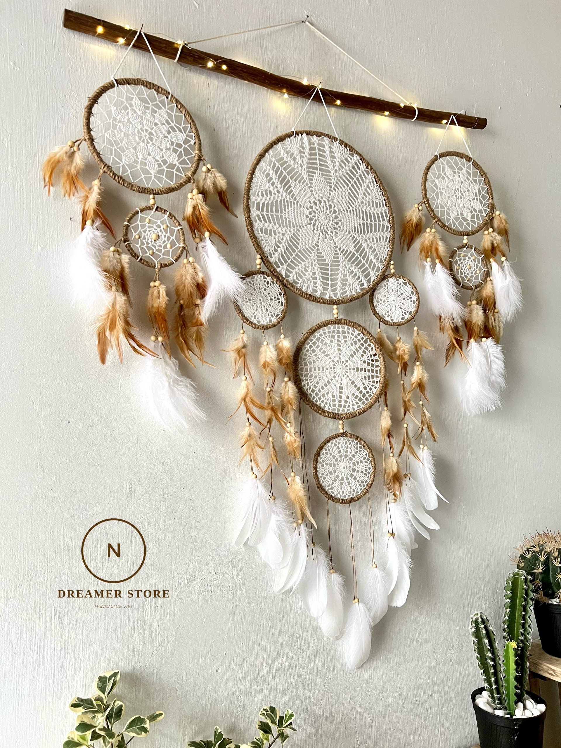 Set of 3 Dream Catcher Wall Hangings, Dreamcatcher for Bedroom