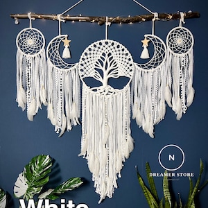 Large Tree of Life Dreamcatcher Hanging Above the Bed, Dreamcatcher ...