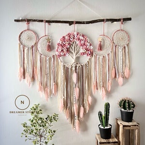 Large flower wall hanging dreamcatcher , Dreamcatcher wall hanging, dreamcatcher bedroom decoration, Christmas gift, boho gift