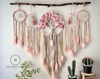 Large flower wall hanging dreamcatcher , Dreamcatcher wall hanging, dreamcatcher bedroom decoration, Christmas gift, boho gift