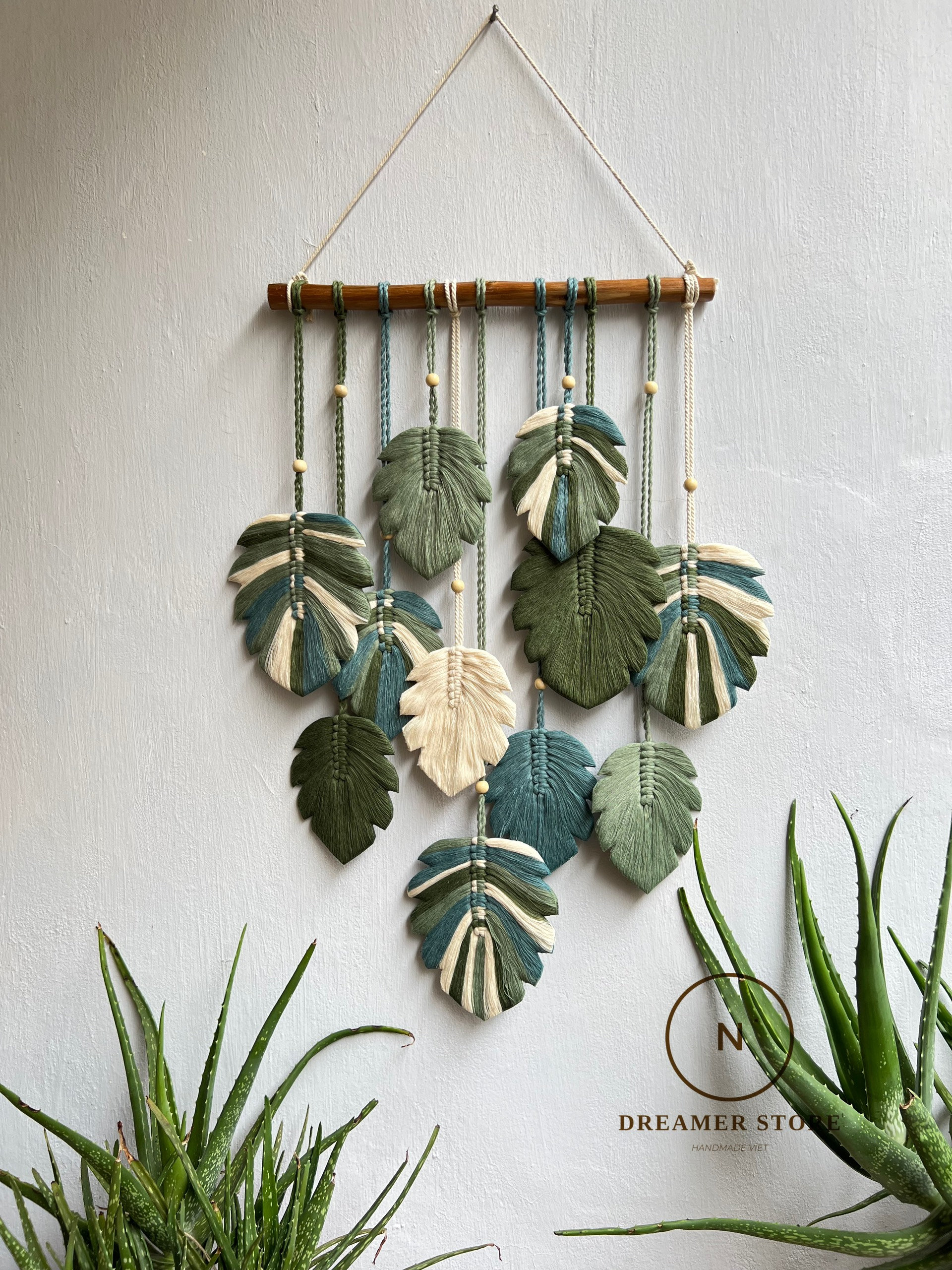 Monstera leaf boho wall hanging,  Macrame Leaves Wall Art, Fathers Day Gift, Rustic Wall Decor, Tropical, Green Decor.