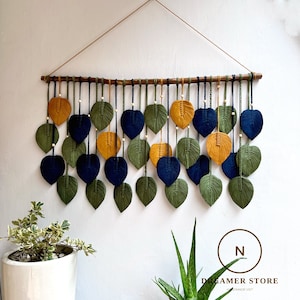large macrame wall hanging, macrame feather wall hanging, gift for mom, home decoration, nursery decoration, macrame wall