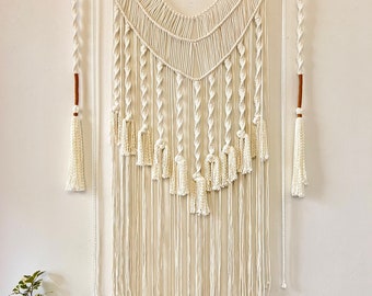 Wall hanging macrame fiber art , handmade macrame boho home decoration, housewarming gift, mom gift, girlfriend, macrame hanging sofa