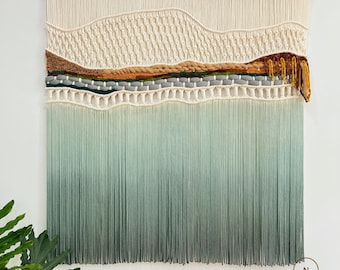 Extra Large Macrame Wall Hanging, Abstract Textile Art for Interior, Japandi Fiber Wall Art Decor, Extra Large Macrame Headboard Above Bed