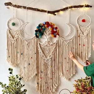 Rustic handmade macrame tree of life, Tree of life macrame wall hanging, Handmade macrame wall hanging, gift for mom, home decoration