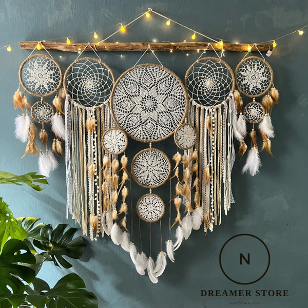 Traumfänger Wandbehang, Traumfänger schmücken das Kopfteil, Traumfänger Schlafzimmer Dekoration, Weihnachtsgeschenke, Boho Geschenke