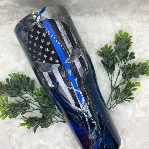 5 Stück Thin Blue Line Armbänder - Back The Blue Silikon Armbänder