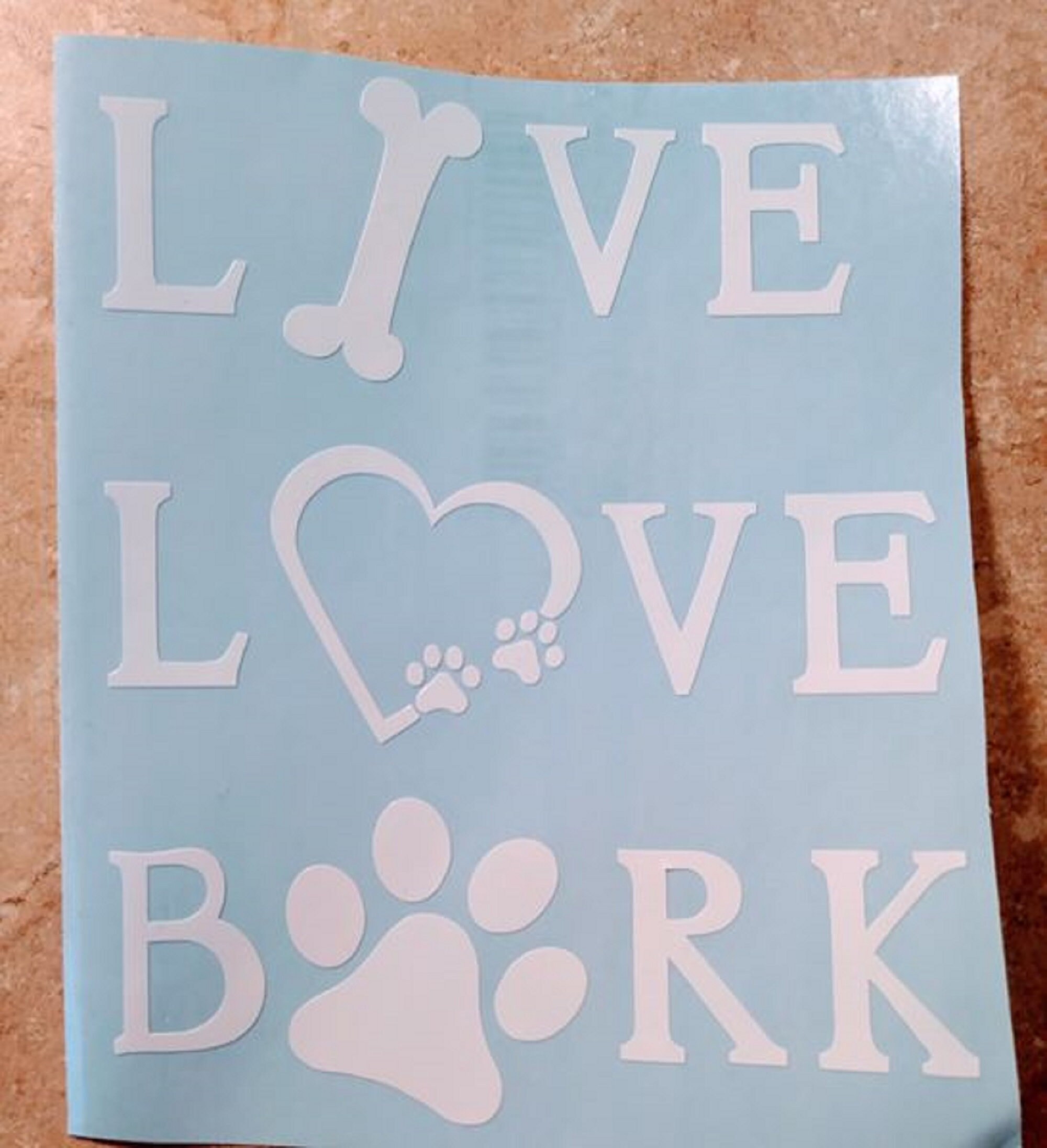 Dog Lover's Decal Live Love Bark Etsy