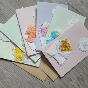 Handgemachte 3D Blumen Blanko Grußkarten mit Umschlägen