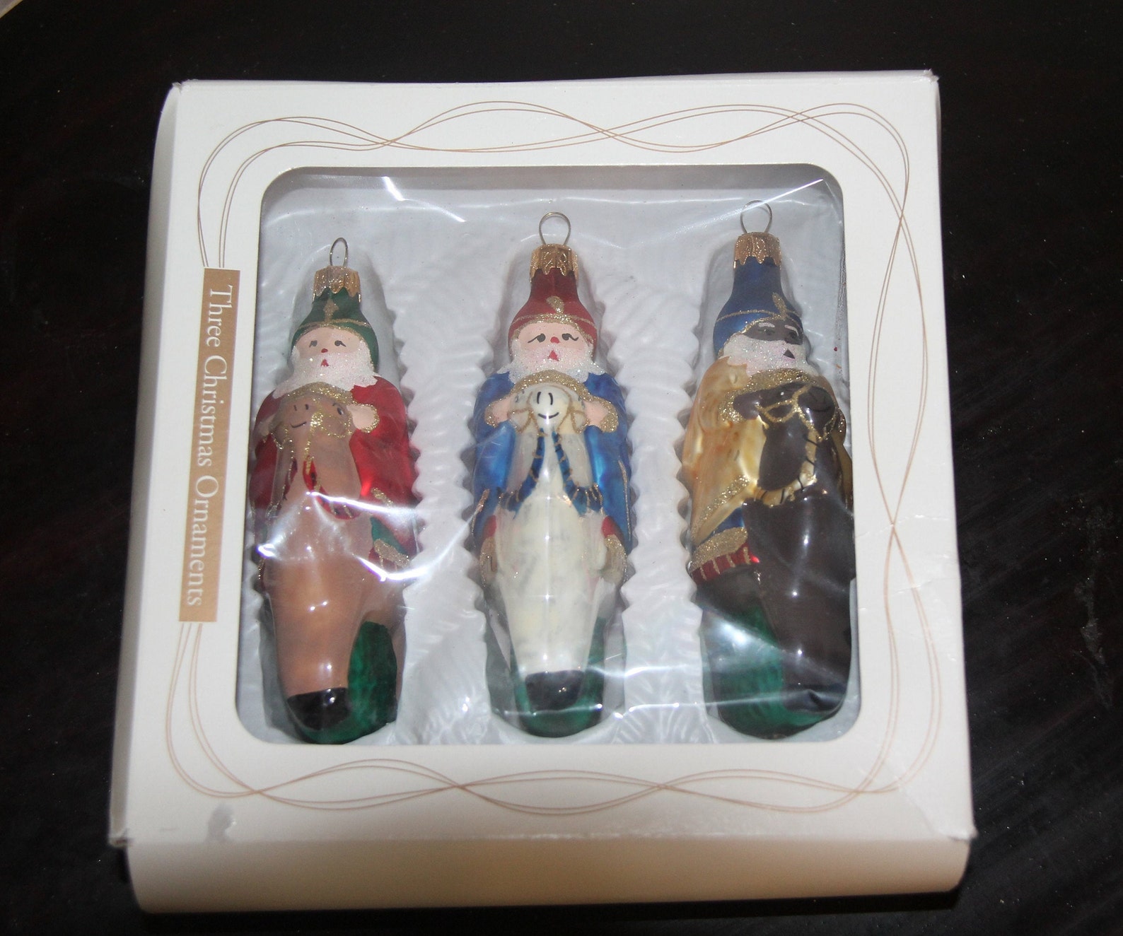 Vintage 3 Wiseman Christmas Ornaments Glass Ornaments Etsy