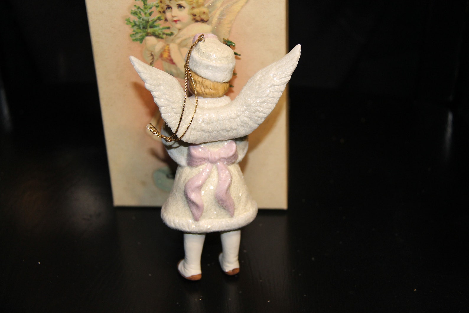 Victorian Angel With Tree Porcelain Christmas Ornament Costco Etsy