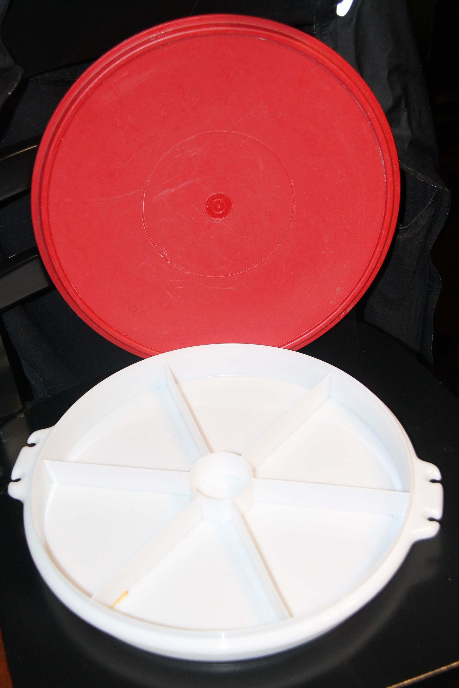 Vintage Tupperware Divided Round Sectioned Container Lid Etsy