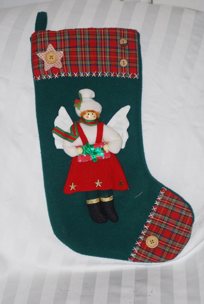 Angel Stocking Angel Christmas Stocking Stocking with Angel Etsy