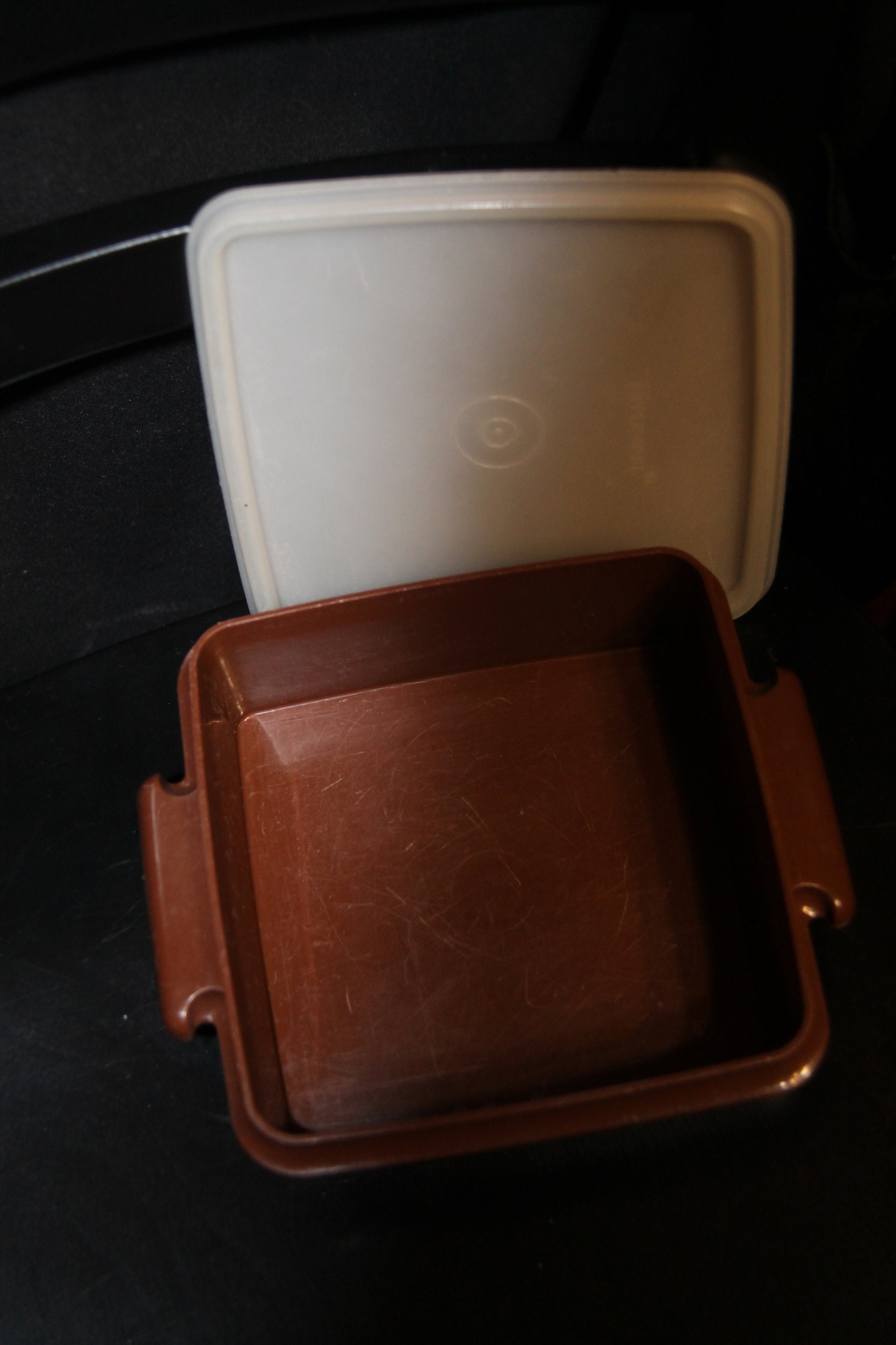 Vintage Tupperware Lunch box Brown | Etsy