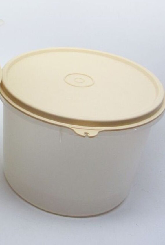 TUPPERWARE 265 Round storage canister w/ Almond Lids Etsy