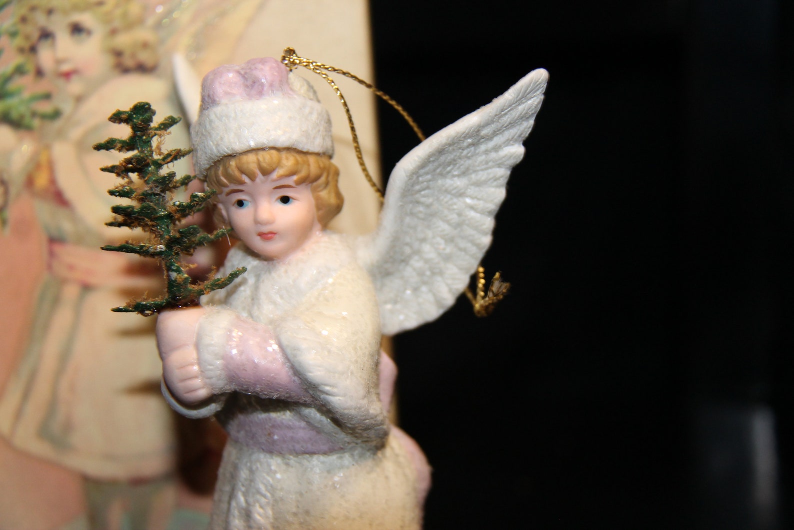 Victorian Angel With Tree Porcelain Christmas Ornament Costco | Etsy