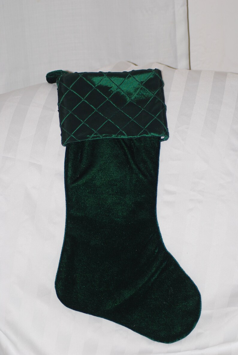 Green stocking Christmas Stockings Green velvet with Green Etsy