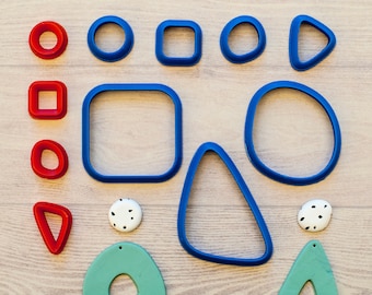 Polymer Clay Cutters Set of 11/ Poly Clay Cutters/ Earring Cutter Set/ Organic Shaped Clay Cutters/ Organic Shape Set/ Clay Tools | Findings