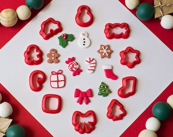 Christmas Stud Cutters Set of 10 | Christmas Polymer Clay Cutters | Xmas Earring Cutters