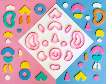 Donut Polymer Clay Cutters | Organic Bean Clay Cutter Set of 13 | Organic Cutters | Donut Cutters | Bean Shaped Cutters