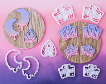 Mystical Carnival Embossing Clay Cutters | Boho Celestial Vibe Clay earring Shape Cutters | Tarot Ouja Witchcore Style Polymer clay Shapes