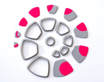 Trapezoid Polymer Clay Cutters Set of 8 | Geometric Clay Cutter Set | Rounded Trapezoid Cutters | Earring Shape Cutters