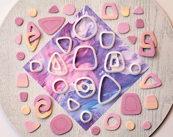 Donut Polymer Clay Cutters | Organic Clay Cutter Set of 13 | Organic Cutters | Donut Cutters | Interlocking Cutters