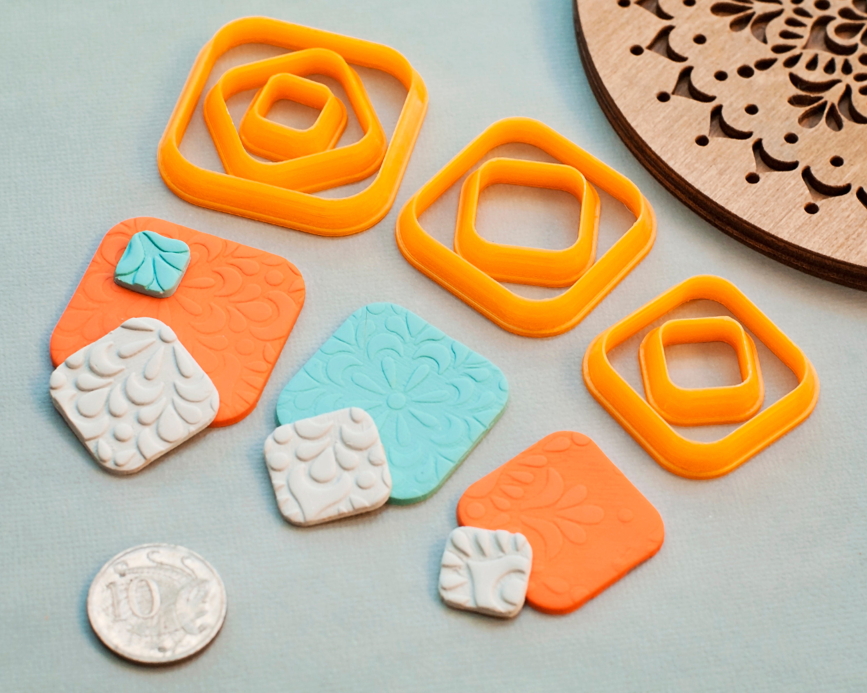 Square Polymer Clay Cutters Polymer Clay Cutter Set Donut Etsy UK