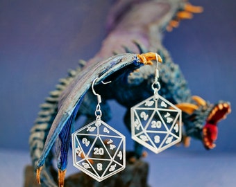 D20 Earrings | Dice Earrings | Dungeons & Dragons Earrings | Tabletop Gaming Earrings