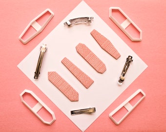 Geometric 6cm Hair Clip Cutters | Geometric Clay Cutters | Medium French Barrette Cutters | Polymer Clay Cutters