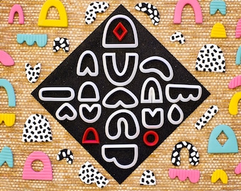 Abstract Polymer Clay Cutters | 18 Organic Clay Cutters | Abstract Cutters | Mirrored Cutters